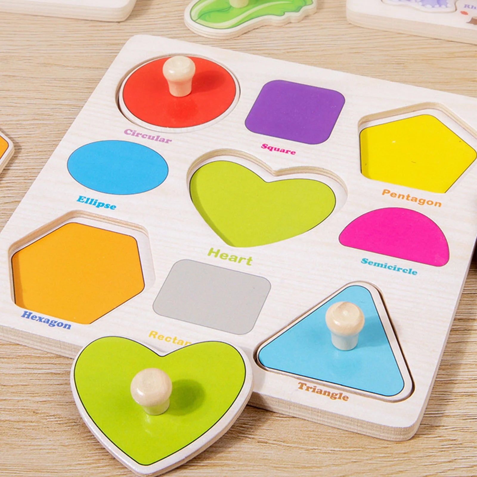 Wooden Peg Puzzles for Toddlers, Montessori Toddler Puzzles for 3 4 5 Years Old, Preschool Educational Learning Puzzles Toys Gifts for Baby Boys Girls Age 3-5 (Sea Animals)