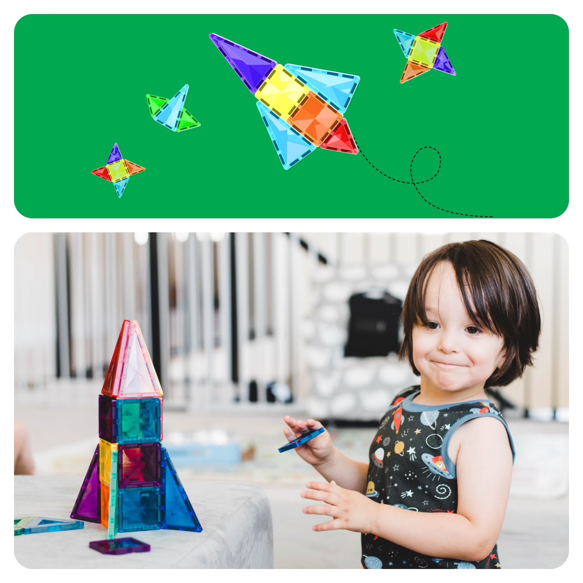Picassotiles Magnetic Tiles for Kids – 80PCS STEM Construction Diamond Series Building Blocks Toy