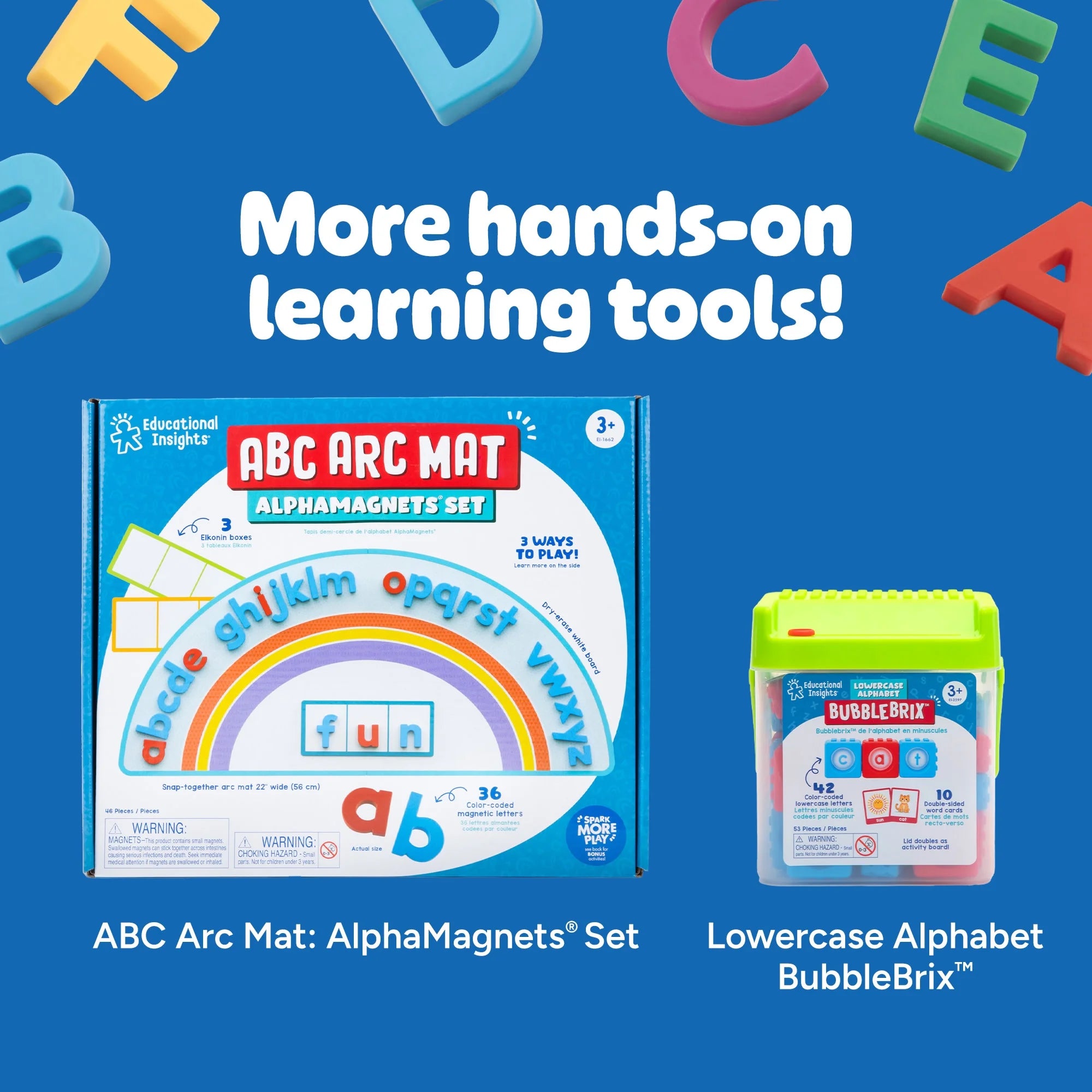 Uppercase Alphamagnets, Set of 42 Alphabet Magnetic Letters, Ages 3+
