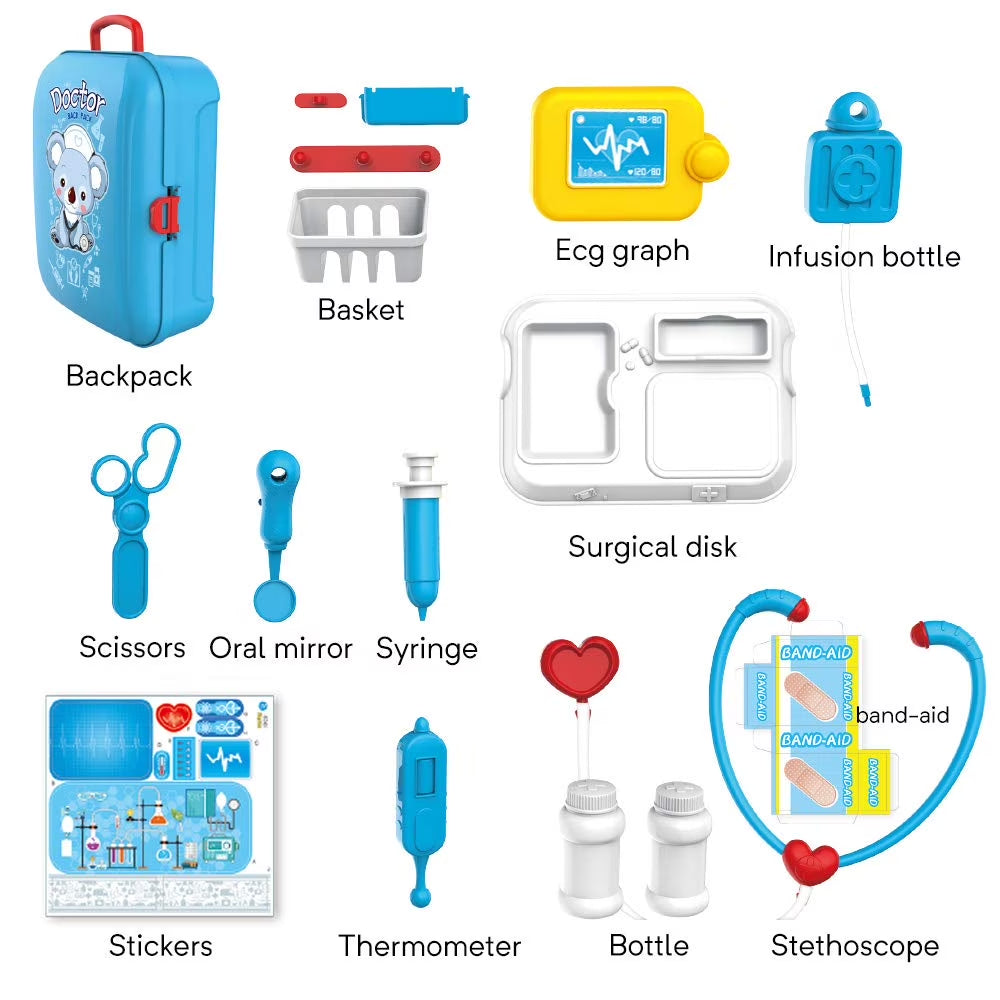 Kids Doctor Kit - 17Pc Pretend Medical Play Set with Stethoscope & Backpack - Educational Doctor Toys for Boys Girls Ages 3+