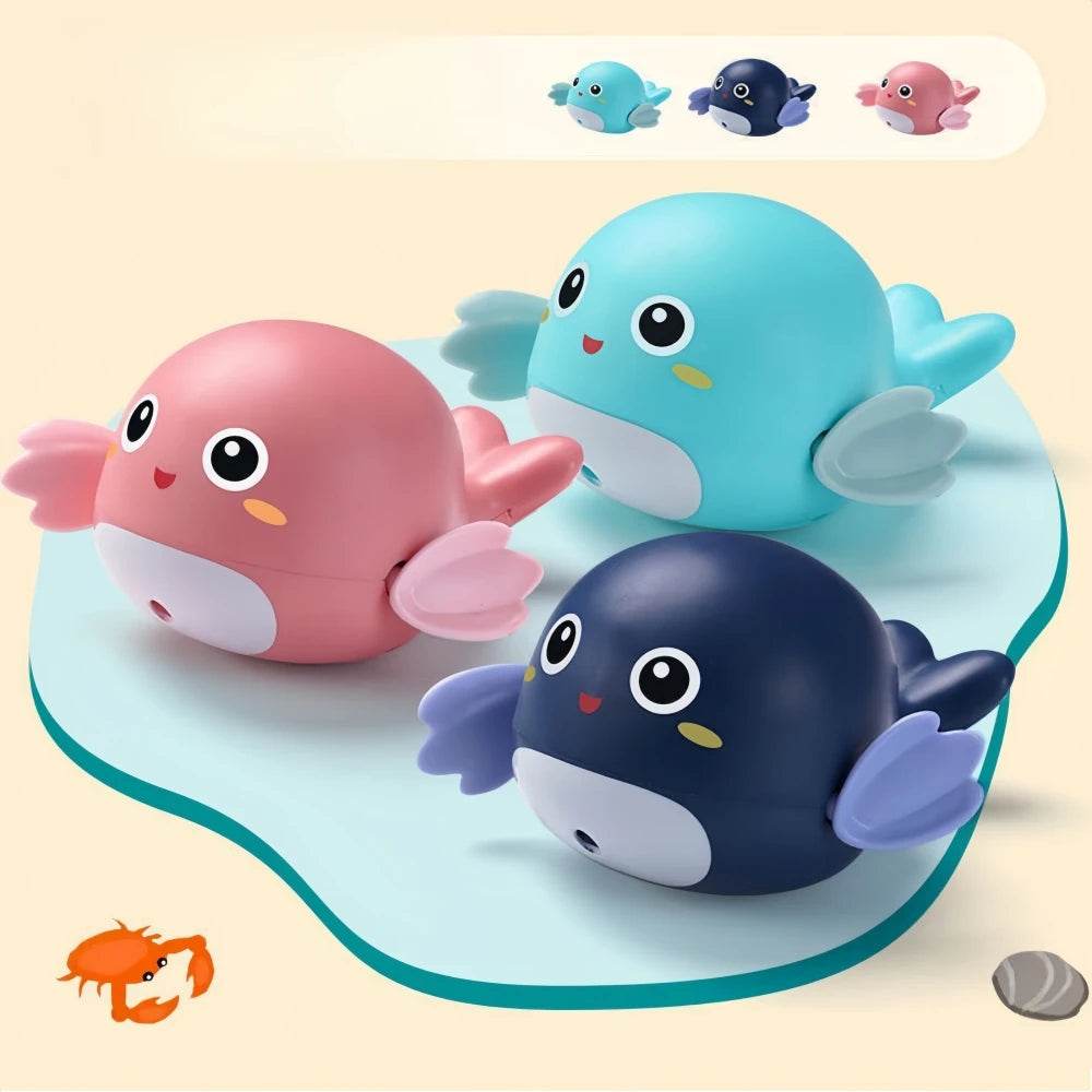 Bath toys, cute little whales. No battery clockwork. Great for kids to play in the bathtub