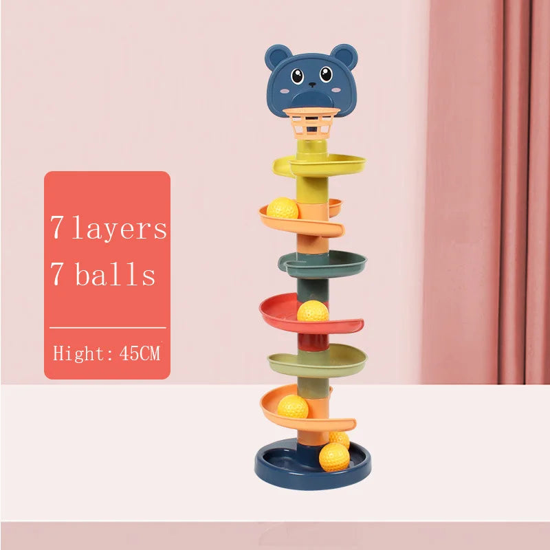 Juego de desarrollo de pelotas rodantes Montessori, juguete de pelota para bebés, juguetes educativos Montessori, juguetes apilables de actividades para bebés de 1, 2 y 3 años