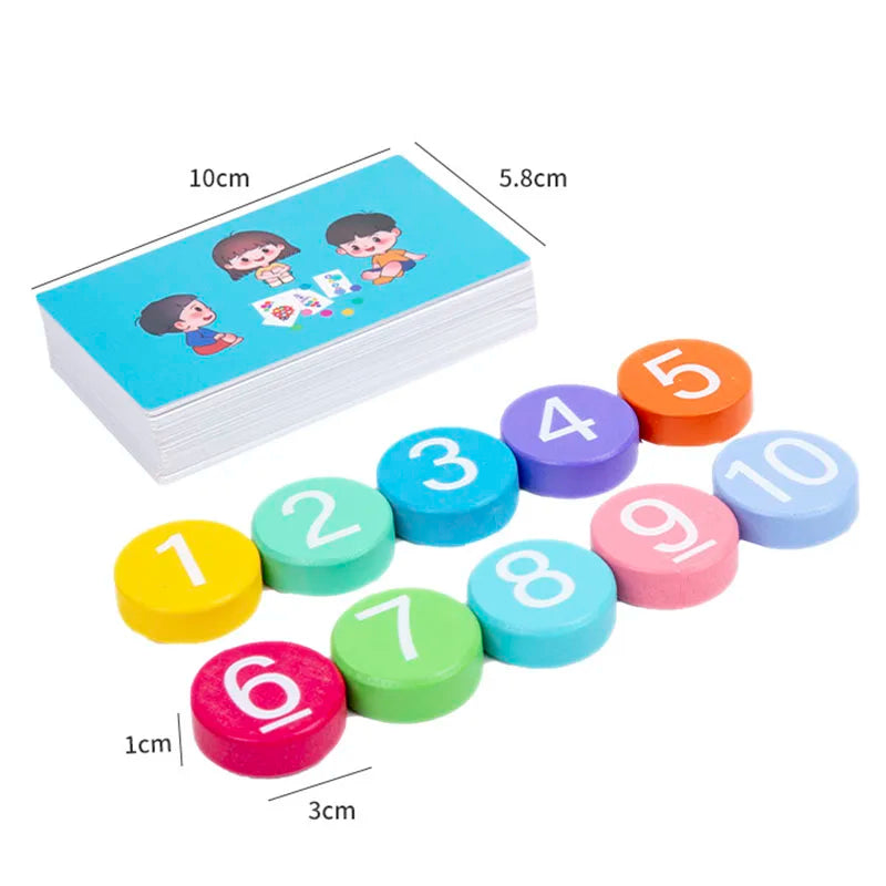 Children's Wooden Number Board Cognitive Matching Addition Subtraction Operation Montessori Logical Thinking Training Math Toys
