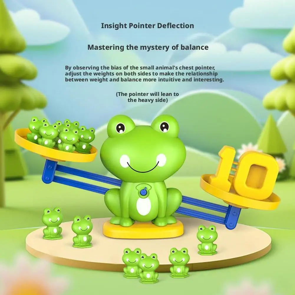 Frog Math Balance Scale Toy For Kids Number Learning Counting Educational Toys For 3-6 Years Old Montessori Interactive Toy