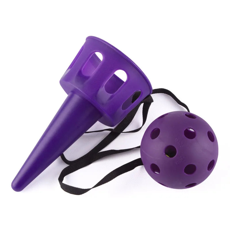 Juego de juguete de pelota y taza divertido para niños, juguete de lanzamiento y atrapada de pelota para exteriores, pelota de softbol para principiantes, juguete para habilidades motoras de niños