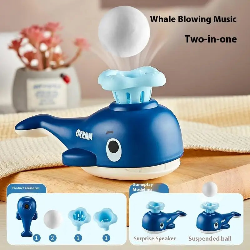 Whale Floating Ball Toy With Whistle Ball Blowing Floating Blow Pipe Ball Two In One Sensory Fine Motor Skills Educational Toys