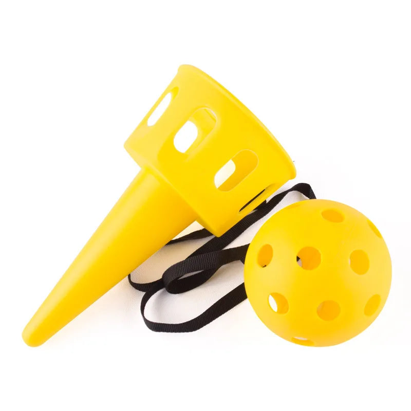 Juego de juguete de pelota y taza divertido para niños, juguete de lanzamiento y atrapada de pelota para exteriores, pelota de softbol para principiantes, juguete para habilidades motoras de niños