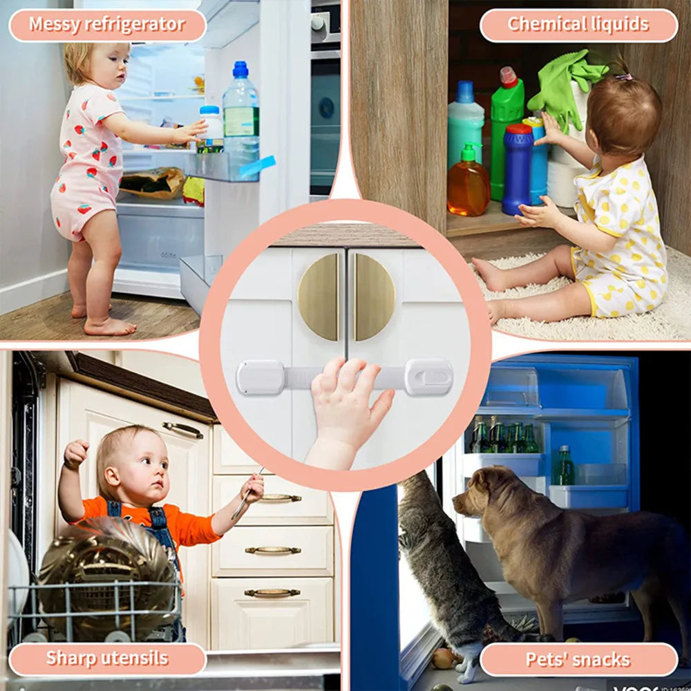 Child Safety Cabinet Lock  Protector Drawer Door Cabinet Lock Plastic Protection Kids Safety Door Lock