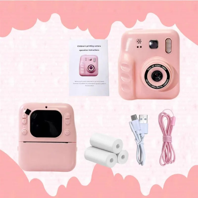 Children's Polaroid print camera high definition dual lens can take pictures and videos toy gift box