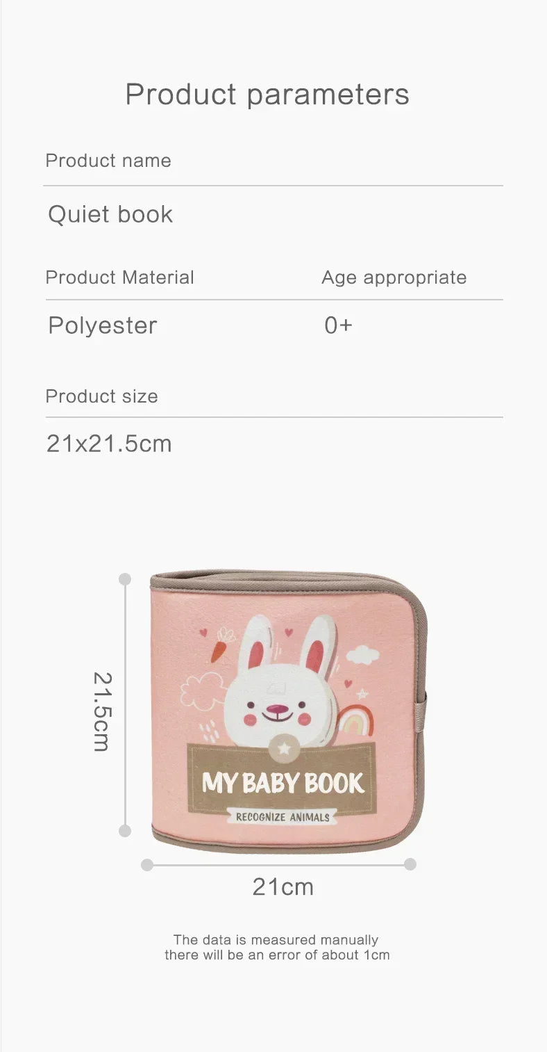 Montessori Busy Book Baby Early Education Book Animal Cognitive Cloth Books Puzzle Toy Repeated Paste Books & Sensory Toys Gifts