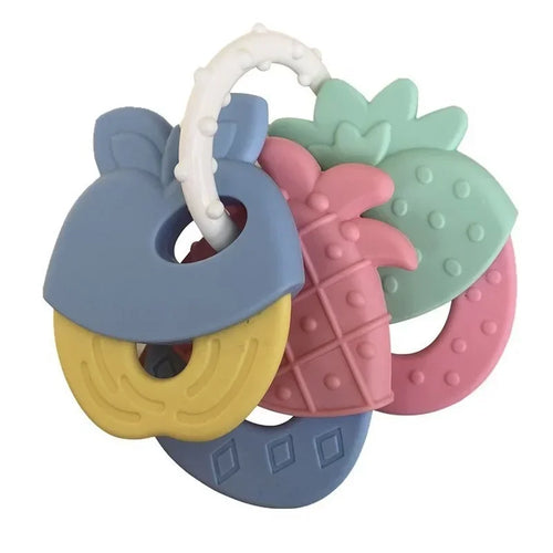 Estilo Fruta de Bebé Sonajero Suave de Goma Mordedor Juguete para Recién Nacidos Masticables de Silicona Grado Alimenticio Mordedores de Entrenamiento Infantil Juguete de Cama Juguetes para Masticar Niños