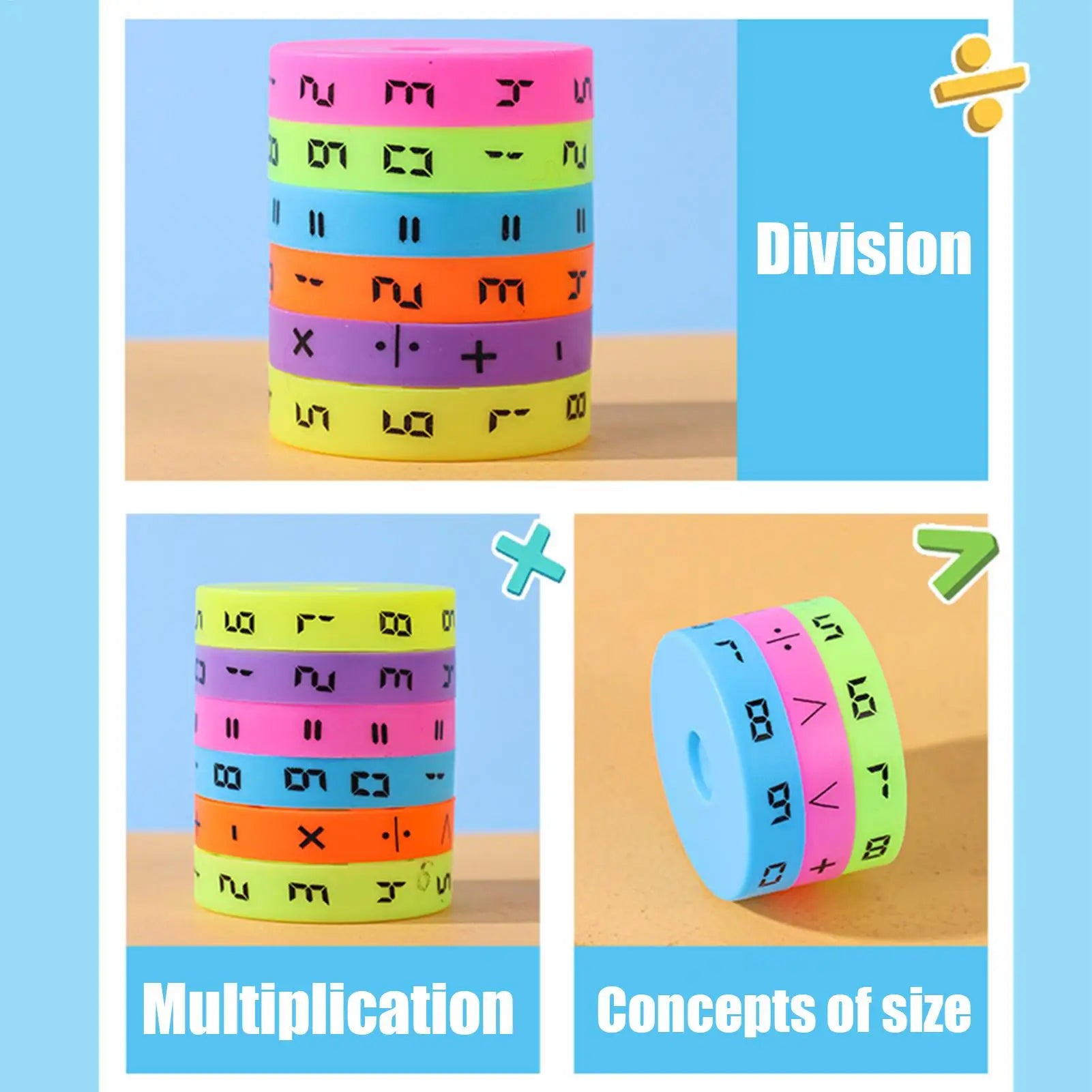 Math Learning Toy Colorful Arithmetic Cube with Numbers for Preschool Kids, Educational Intelligence Game STEM Counting Toy