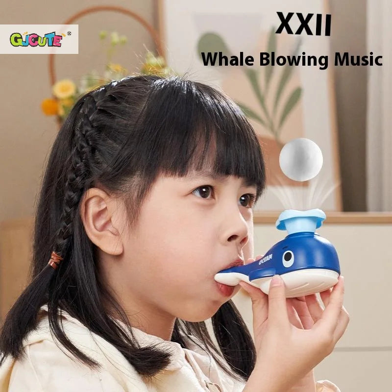 Whale Floating Ball Toy With Whistle Ball Blowing Floating Blow Pipe Ball Two In One Sensory Fine Motor Skills Educational Toys