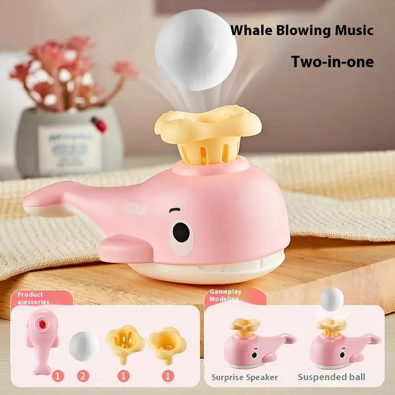Whale Floating Ball Toy With Whistle Ball Blowing Floating Blow Pipe Ball Two In One Sensory Fine Motor Skills Educational Toys