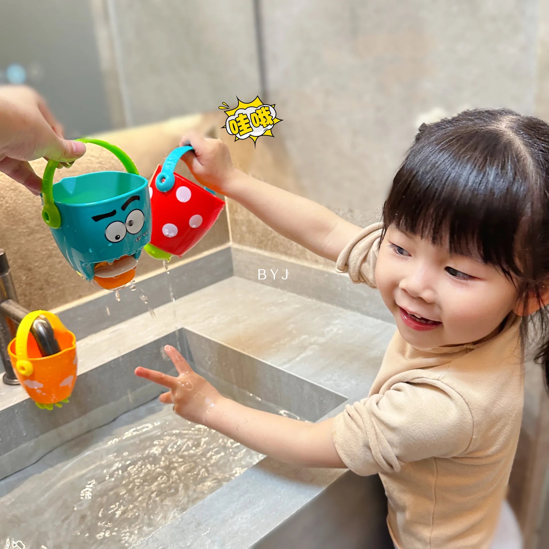 Baby Shower Bath Toys Baby Bathroom Bathtub Mini Leaky Bucket Beach Toys Sprinkling Shower Play Water Cups Gifts For Toddler