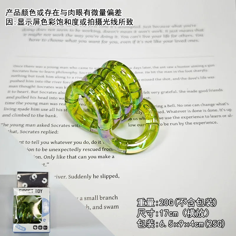 Stress Relief Toy Electroplated Twist Rainbow Milk White Toy for Focus Anxiety Addiction Quitting, Metal Finger Fidget Toy