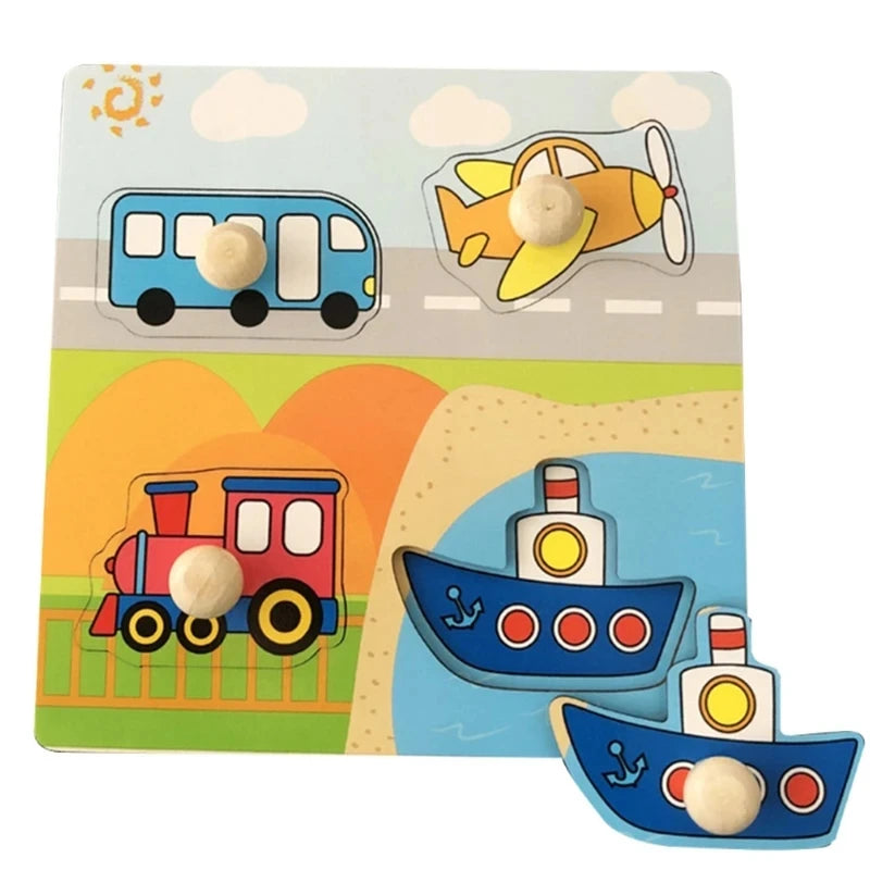 Juguetes Montessori para bebés, puzles de madera 3D, tablero de rascar para niños, puzle educativo temprano para niños, juguete cognitivo de frutas