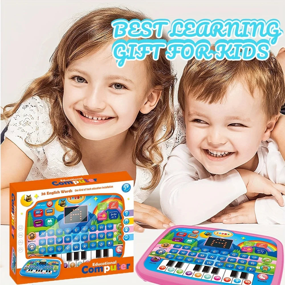 Máquina Educativa de Aprendizaje para Niños: Juguete con Teclado de Piano de Inglés, Matemáticas, Música y Animales (pilas no incluidas)