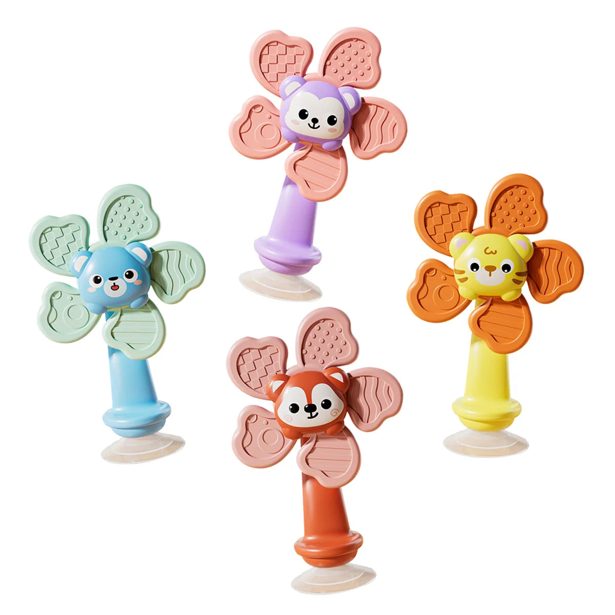 Montessori Suction Spinner Toy for Babies Animal Fidget Spinner Sensory Texture Toy for Fine Motor Skills Early Development Toys