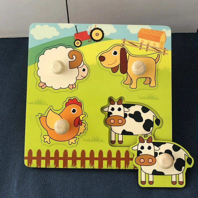 Juguete Montessori, bloques de construcción de madera, juguetes educativos de aprendizaje temprano, rompecabezas para niños de emparejar colores y formas para niños y niñas