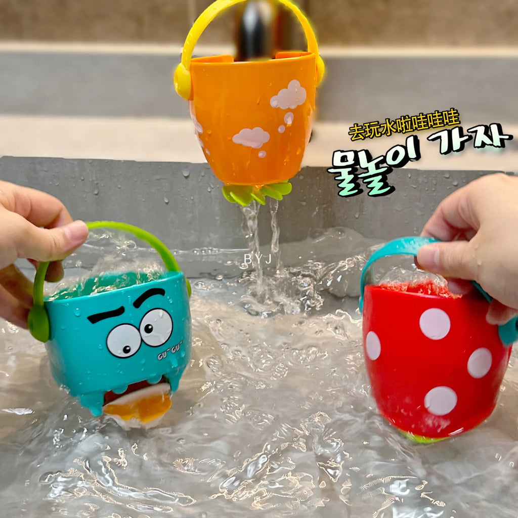 Baby Shower Bath Toys Baby Bathroom Bathtub Mini Leaky Bucket Beach Toys Sprinkling Shower Play Water Cups Gifts For Toddler