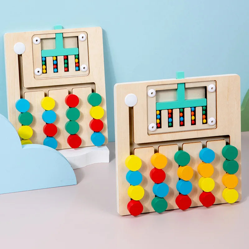 Wooden Montessori Colors Cognitive Matching Game Early Learning Educational Toys For Children Kids Logical Thinking Training