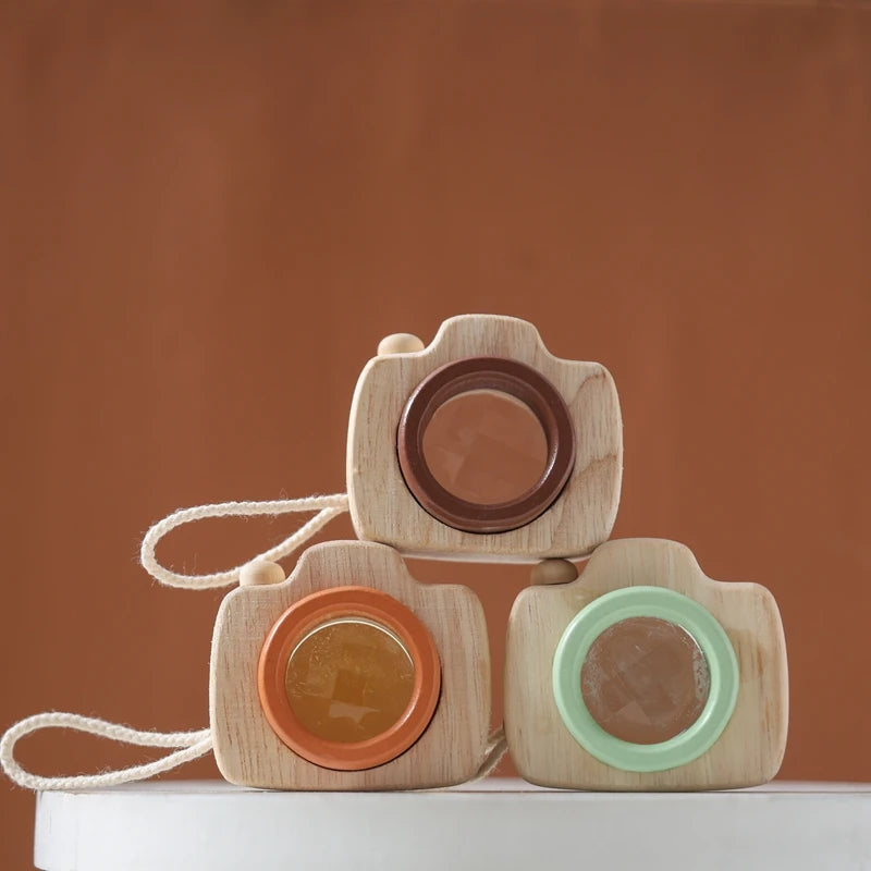 Montessori Baby Toys Education Wooden Blocks Toys for Kids Montessori Education Building Blocks Children Mini Camera Wooden Toys