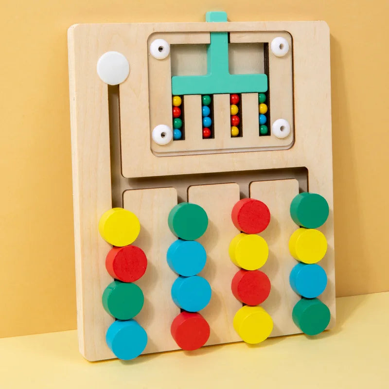 Wooden Montessori Colors Cognitive Matching Game Early Learning Educational Toys For Children Kids Logical Thinking Training