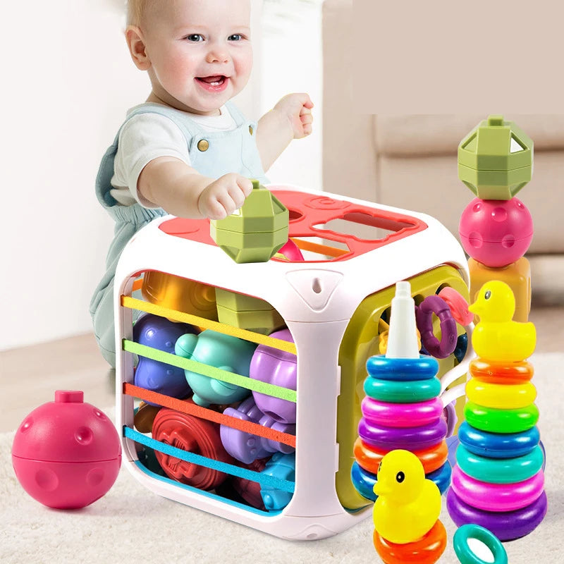 Baby Montessori Toy 2 Years Shape Sorter Toy Sensory Sorting Toys Motor Training Gamebaby Kids Educational Toys For Baby 1 2