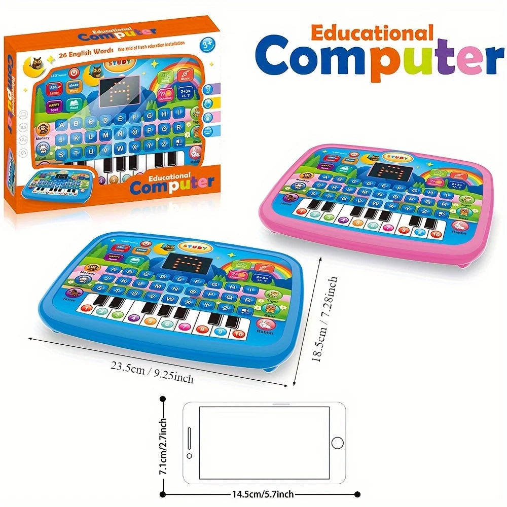Kids Educational Learning Machine: English, Math, Music & Animal Piano Toy(batteries not included)