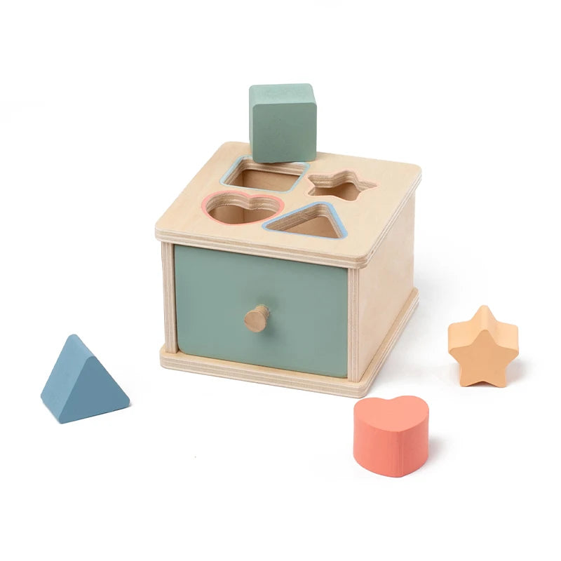 Baby Montessori Sensory Toy Obiect Permanent Box Color Sorting Matching Game Coin Box Ball Drop Fine Motor Skills Education Toys