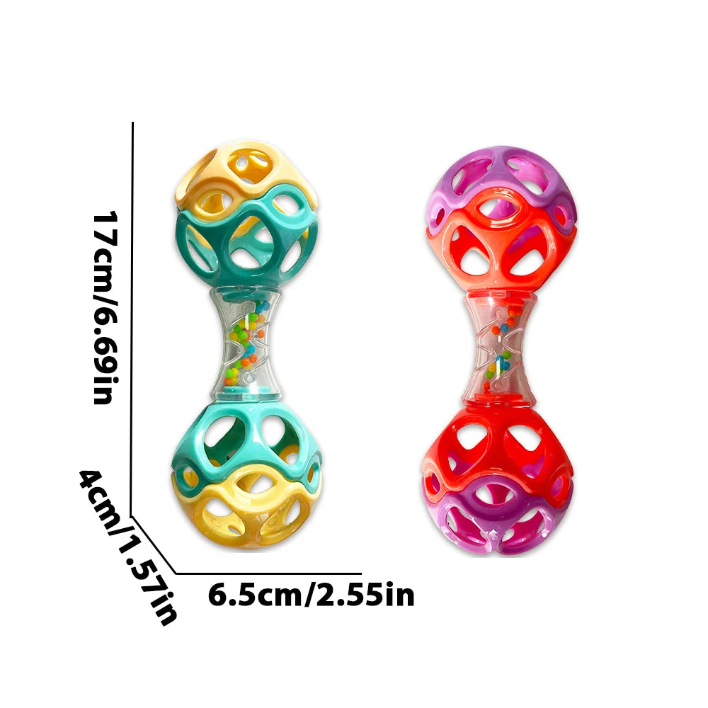 Baby Teething & Grasping Toy, Soft Rubber Rattle Ball for Sensory Development, Ideal Holiday Gifts for Newborns