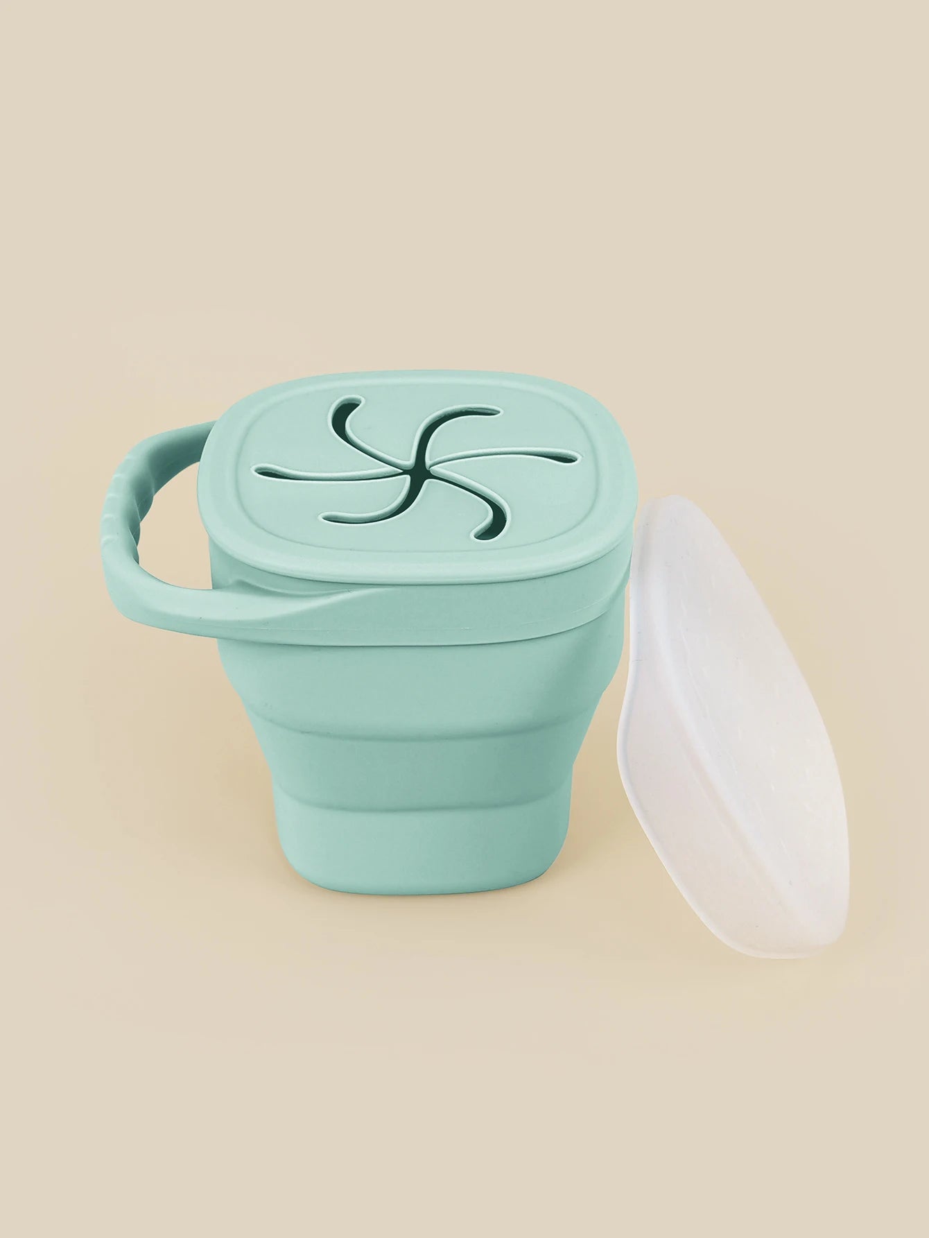 Baby Silicone Snack Cup Baby Portable Baby Snack Box Feeding Trianing Baby Food Storage Soft Silicone Snack Box Boys Girls Gifts