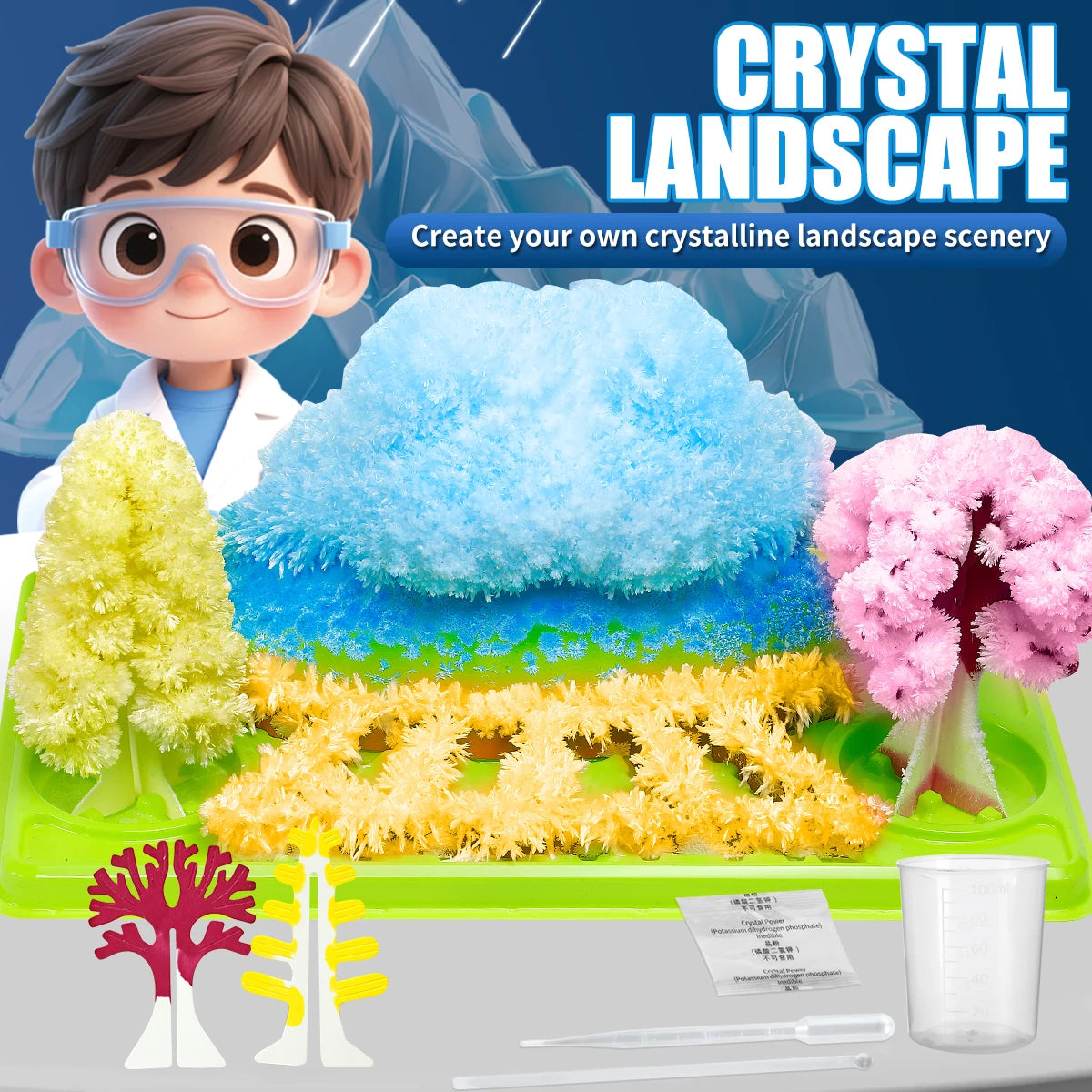 Science Educational Crystal Growing Set (Scenic Style) - Educational Toy, Ideal Gift for Holidays & New Year (Christmas/Hallowee