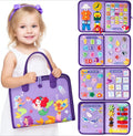 Toddler Busy Board Montessori Toys Learning Educational Activities Travel Toy Dinosaur Dress up Sensory Life Skill Backpack