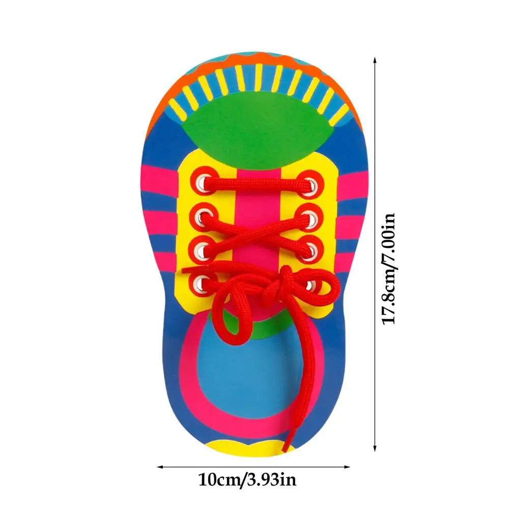 Shoelace Threading Teaching Toys Learn to Tie Shoelaces Toy Kids Toddlers Fine Motor Skills Toy Early Educational Toys Boys Girl