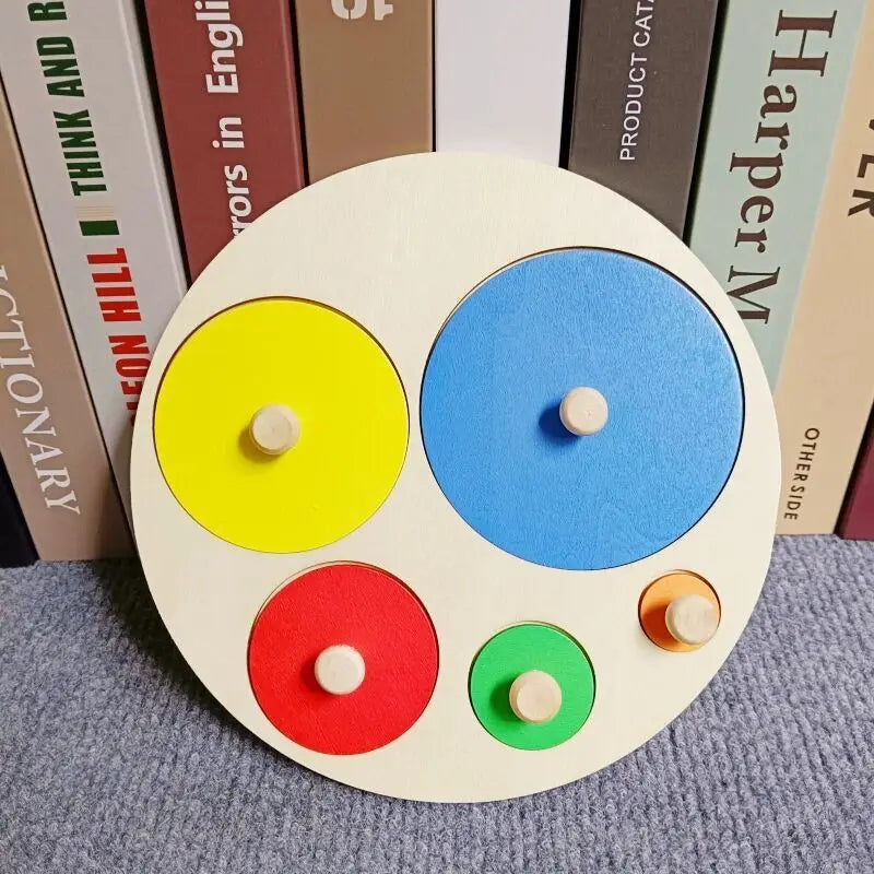 Juguete Montessori, bloques de construcción de madera, juguetes educativos de aprendizaje temprano, rompecabezas para niños de emparejar colores y formas para niños y niñas