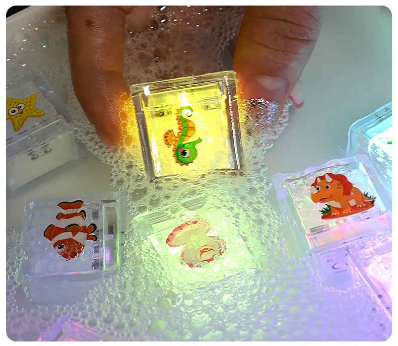 Bath Lights for Kids Fun Waterproof Sensory Toys,LED Ice Glow Bath Toys for Boys Girls Bathtub Pool Shower Tank Home Travel Play