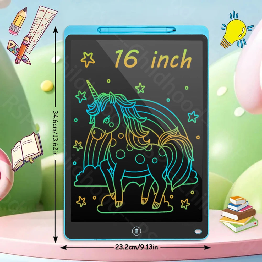 16 Inch LCD Writing Board Drawing tablet Kids Writing Painting Children Educational Toys for 3 4 5 6 7 8 Years Girls Boys Gifts