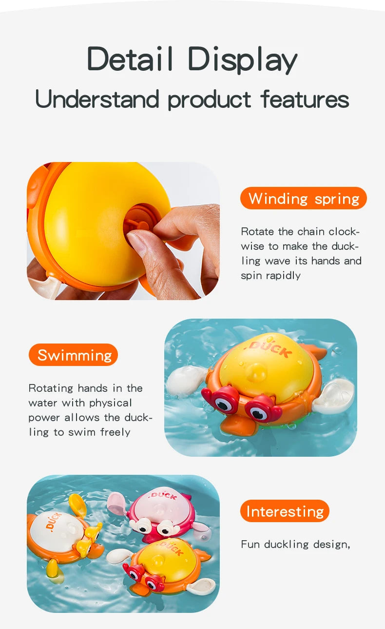 Bath Toys Kids Swimming Clockwork Dolls Play Water Fun Bathing Cute Funny Children Bathroom Shower Bathtub Animals Toy