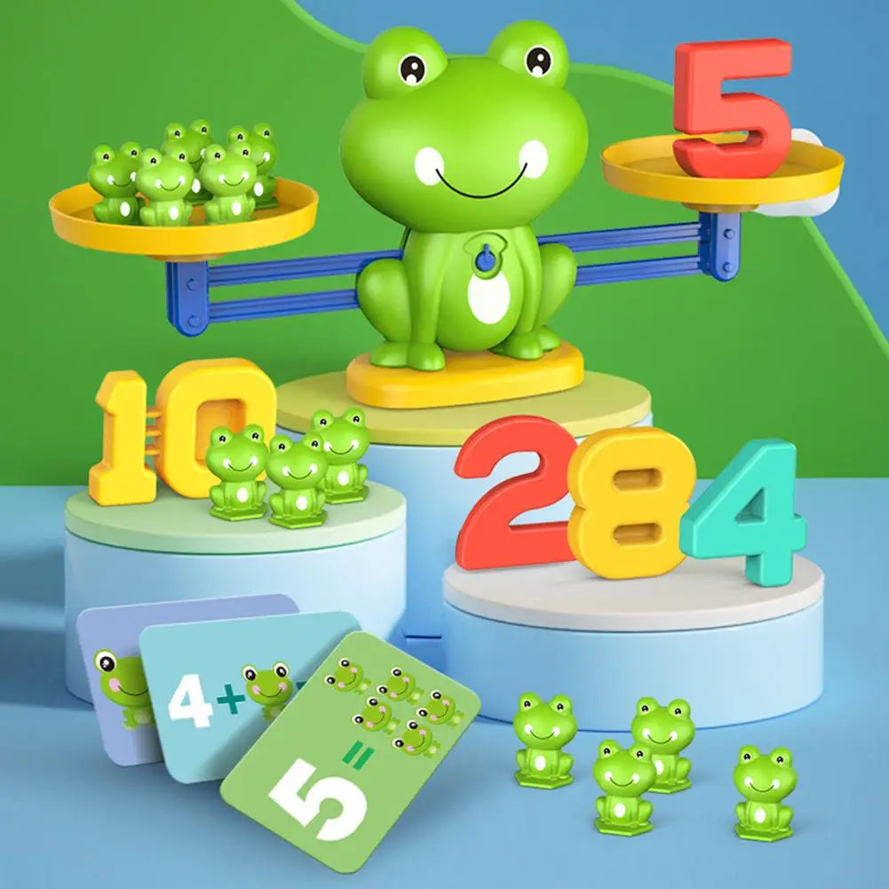 Frog Math Balance Scale Toy For Kids Number Learning Counting Educational Toys For 3-6 Years Old Montessori Interactive Toy