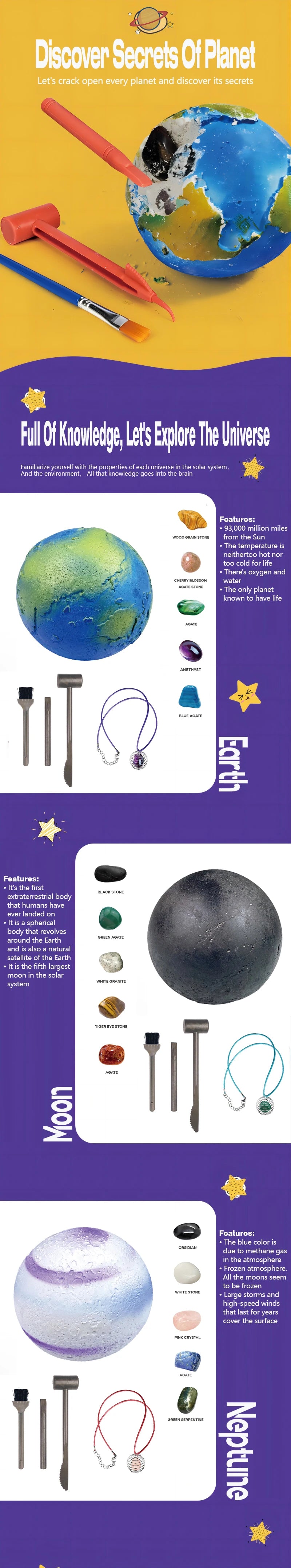 Children's Archaeology Digging Treasure Toys Planet Gem Ore Exploration of The Mining Science Education Toys Child Birthday gift