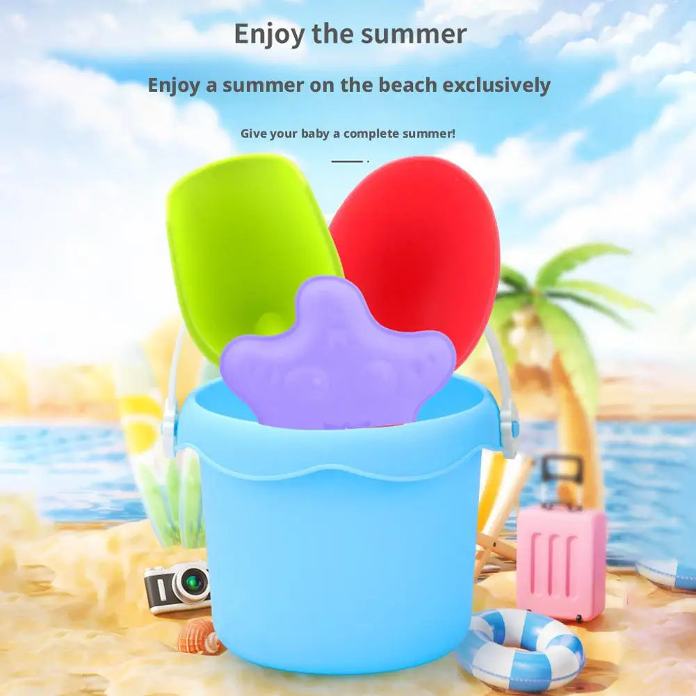 Kids Beach Toys Set 17Pcs Summer Outdoor Sand Box Kit with Bucket Spade Castle and Fish Molds Infant Sand Pit Toys for Baby