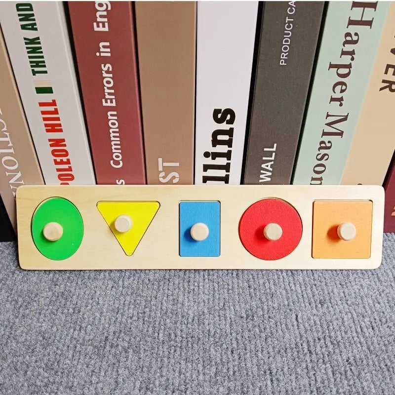 Juguete Montessori, bloques de construcción de madera, juguetes educativos de aprendizaje temprano, rompecabezas para niños de emparejar colores y formas para niños y niñas