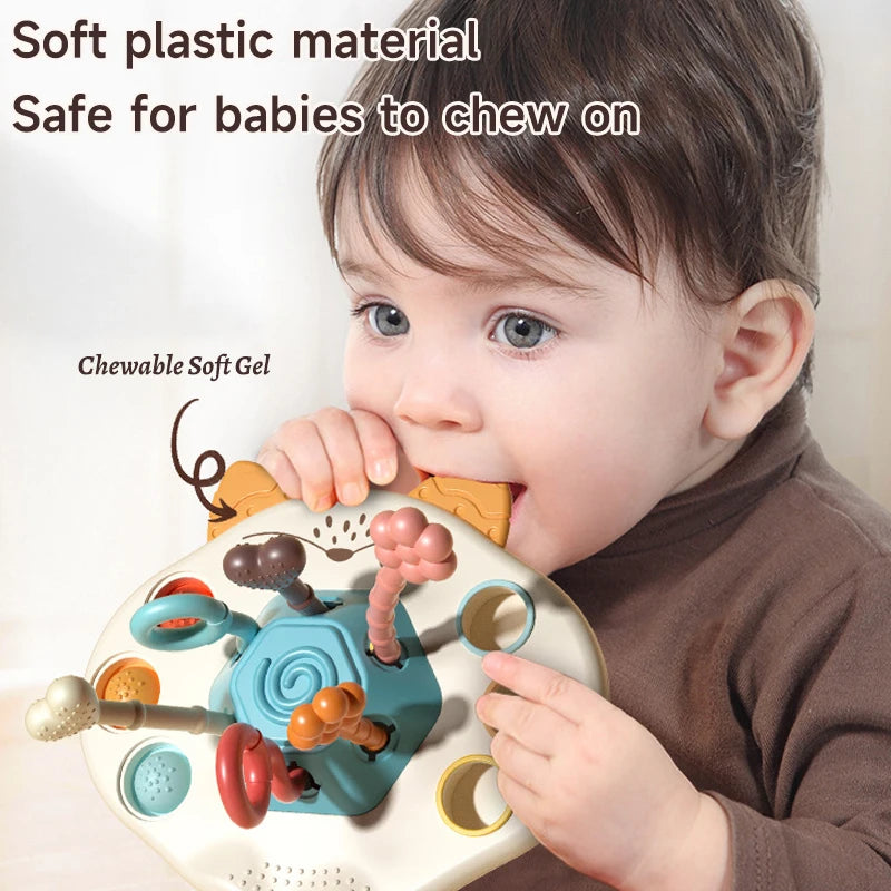 Baby Montessori Sensory Development Toys Pull String Finger Grasp Training Learning Toys 0-12 Months Babies Toy Educational Gift