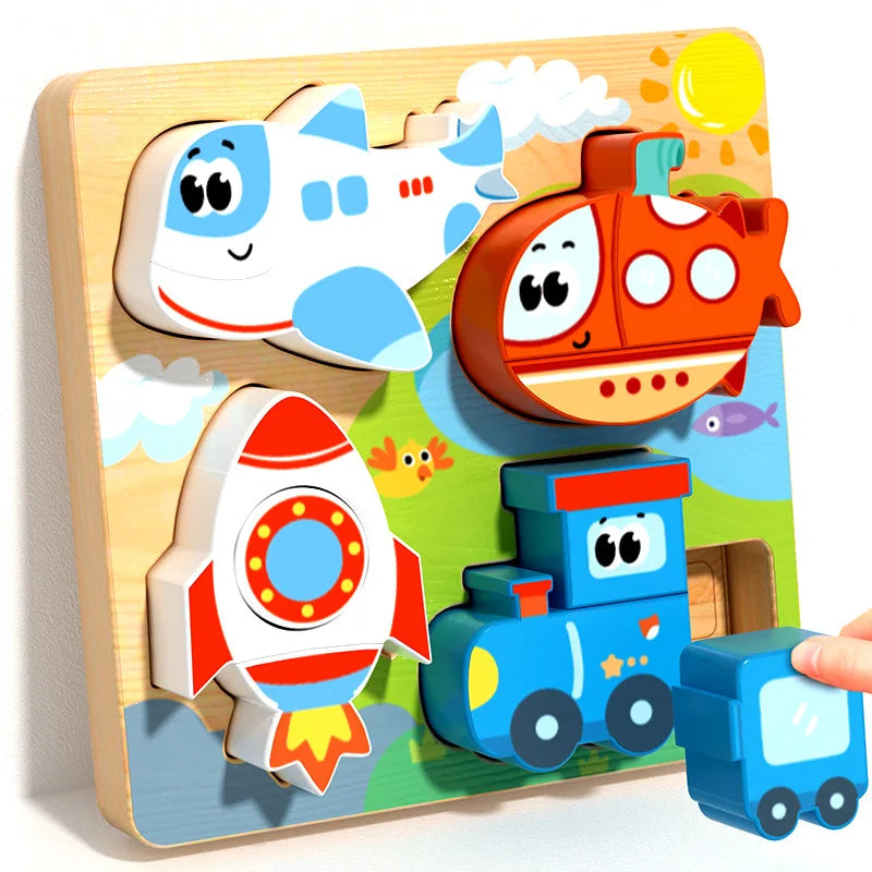 Juguete Montessori, bloques de construcción de madera, juguetes educativos de aprendizaje temprano, rompecabezas para niños de emparejar colores y formas para niños y niñas