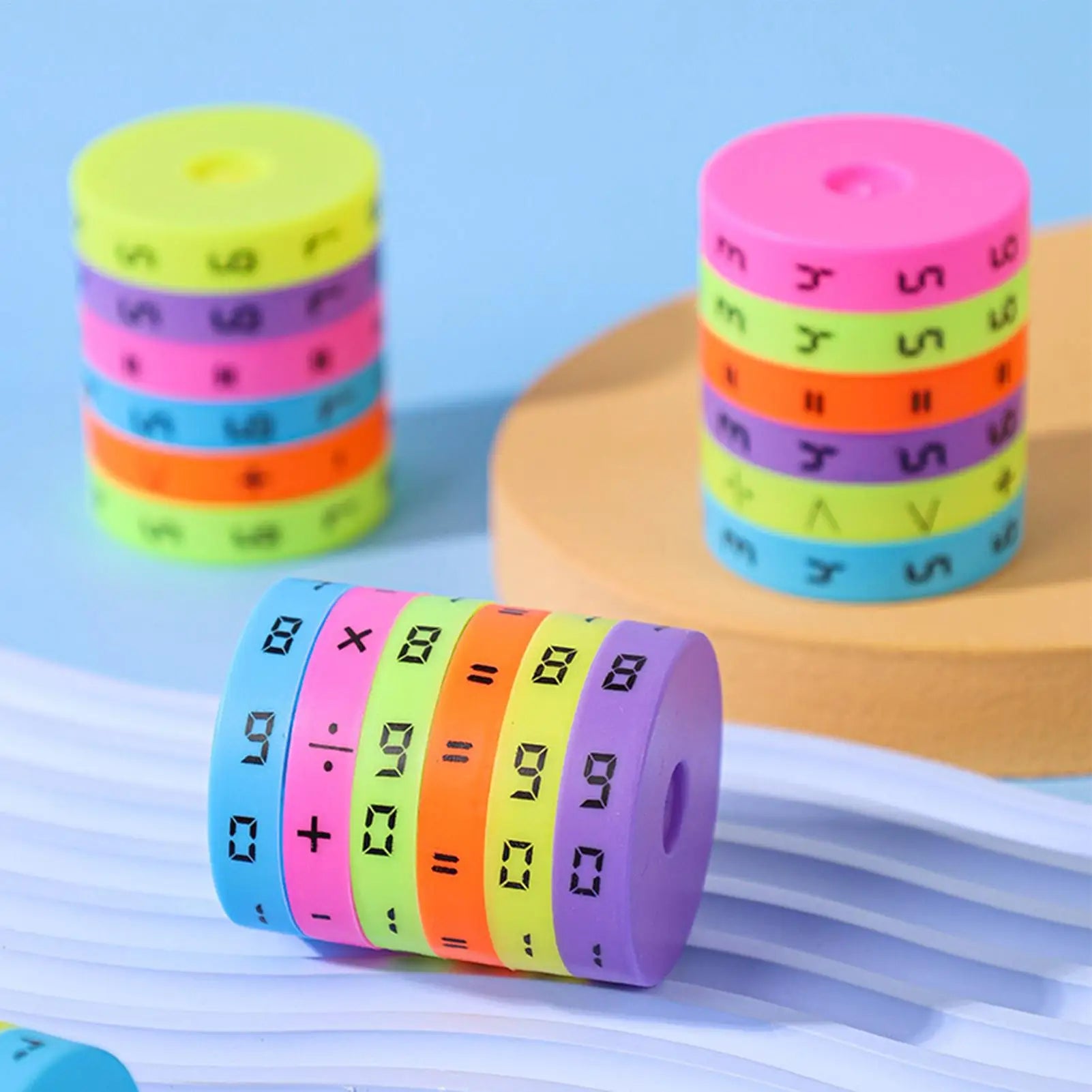 Math Learning Toy Colorful Arithmetic Cube with Numbers for Preschool Kids, Educational Intelligence Game STEM Counting Toy