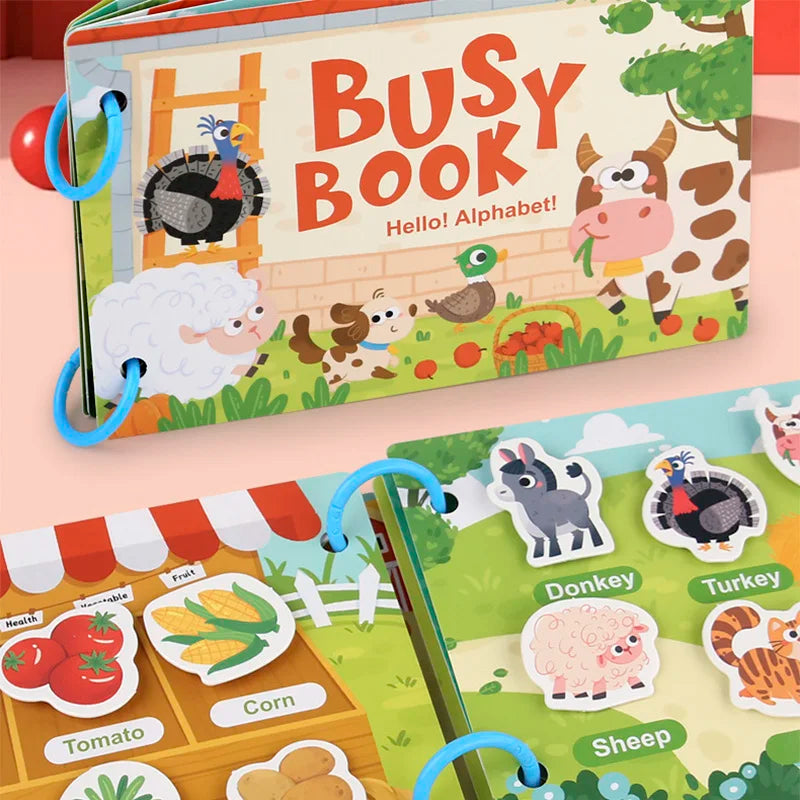 Montessori Children Busy Book My First Quiet Book Paste Early Learning Education Toys Children Matching Game For Kids 2 3 Years