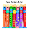 1 flauta de madera con dibujos animados, clarinete para niños, flautín de 6 agujeros, instrumentos musicales de juguete, juguetes educativos de madera para aprendizaje temprano