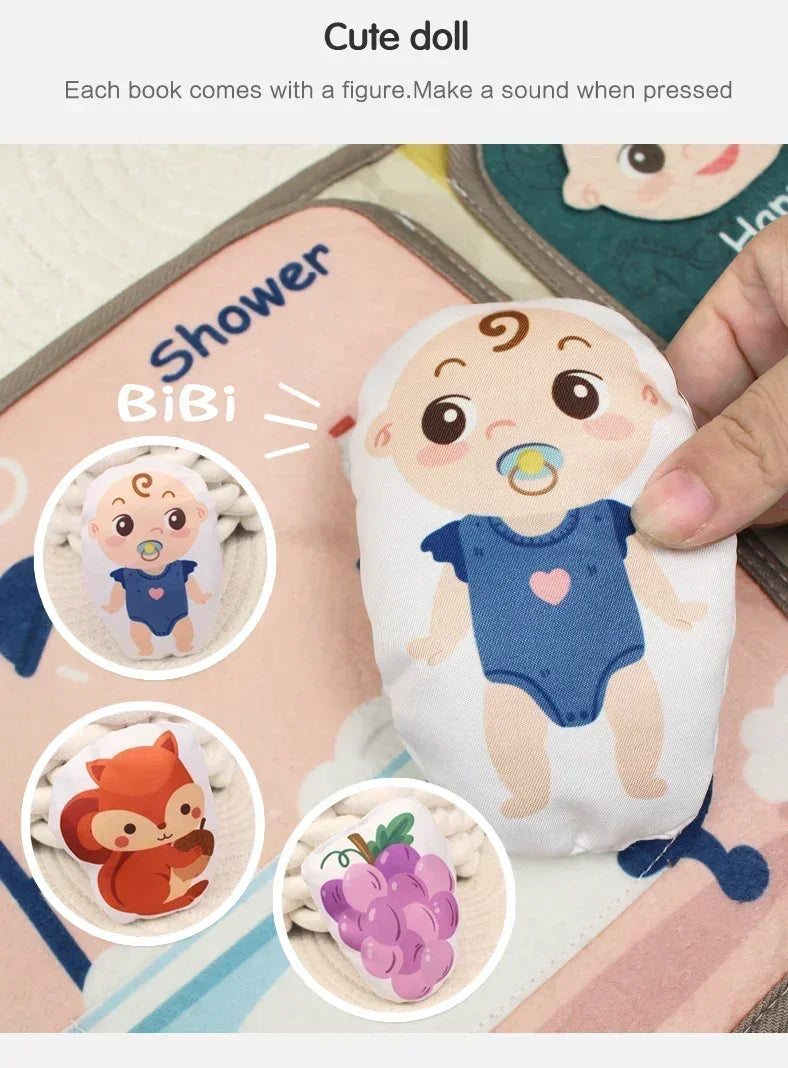 Montessori Busy Book Baby Early Education Book Animal Cognitive Cloth Books Puzzle Toy Repeated Paste Books & Sensory Toys Gifts